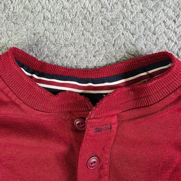 Nike Men's Large Red Long Sleeve Henley Shirt Cotton Athletic Casual‎ - Picture 4 of 10